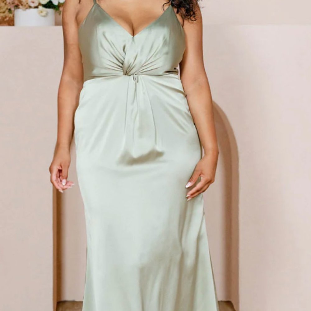 Revelry Silver Sage Giada Bridesmaid Dress